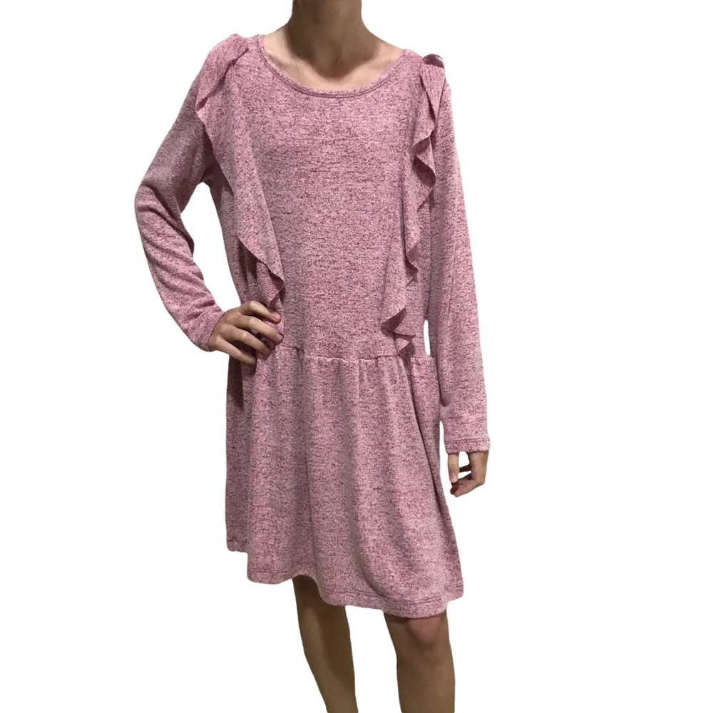GYMBOREE Dress Pink Purple Long Sleeves Drop Waist Pullover Girls Size 7